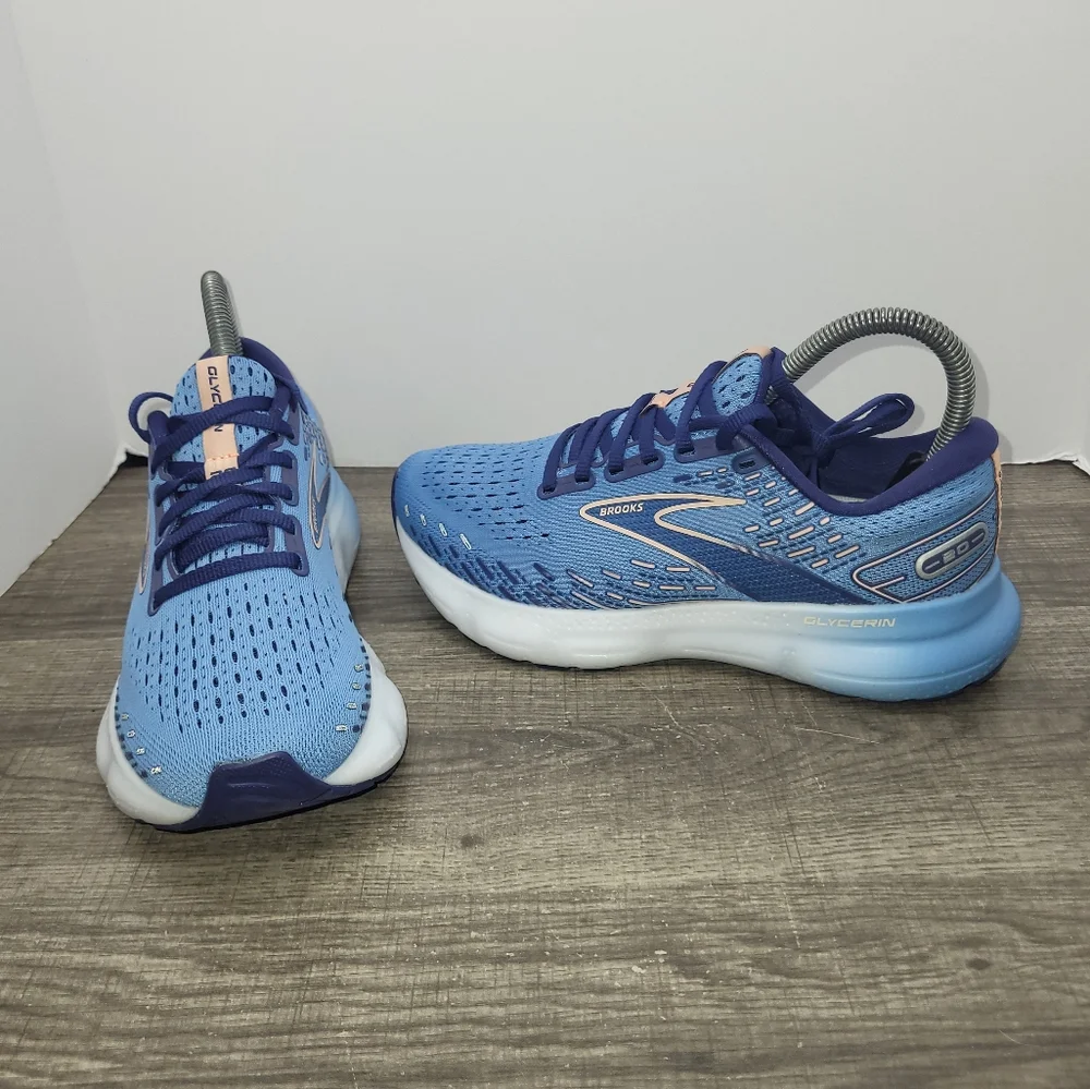 Brooks Womens Glycerin 20 1203691B478 Blue Running Shoes Sneakers Size 6.5 B
